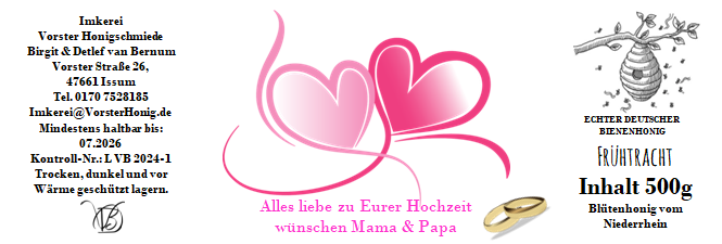 Vorster Honigschmiede Echter Deutscher Honig Bienenhonig DIB Deutscher Imker Bund Liebig Glatzlef Detlef van Bernum Birgit van Bernum Vorst Hexenland Honig Hexenland Imker Hexenland Biene Vorster-Honigschmiede