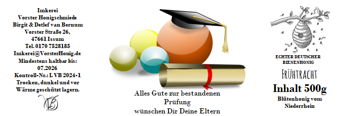 Vorster Honigschmiede Echter Deutscher Honig Bienenhonig DIB Deutscher Imker Bund Liebig Glatzlef Detlef van Bernum Birgit van Bernum Vorst Hexenland Honig Hexenland Imker Hexenland Biene Vorster-Honigschmiede